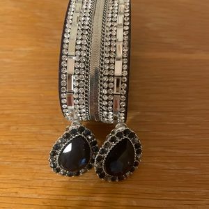 Clip on earrings and snap-on bracelet